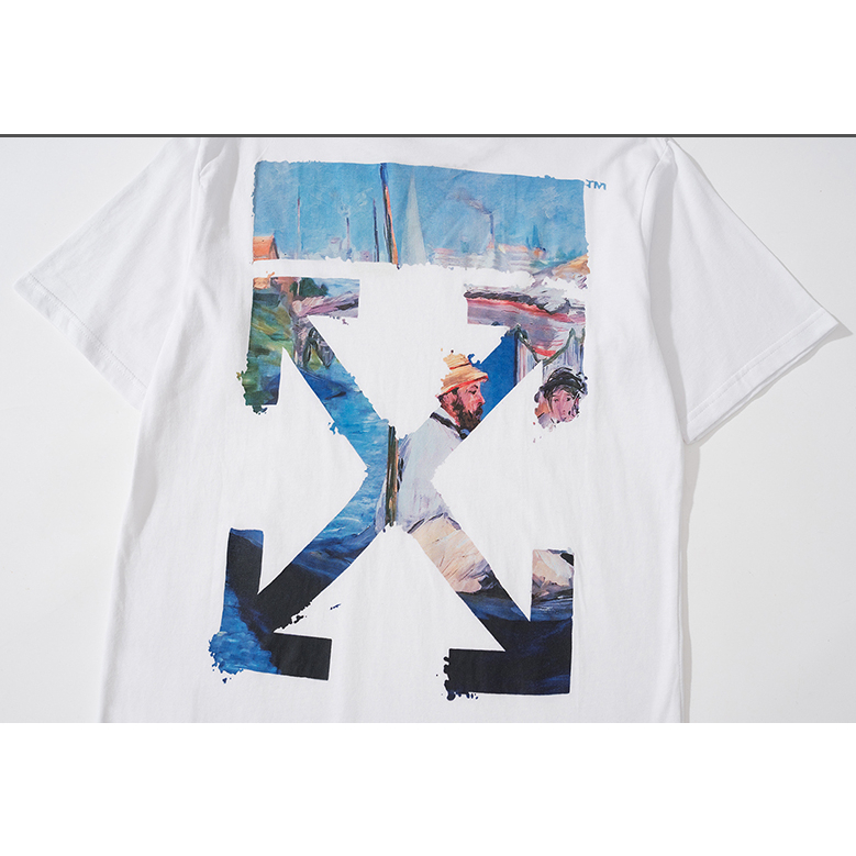 Áo Thun off-white Tay Ngắn Chất Liệu Cotton Cao Cấp Họa Tiết In Thời Trang Dành Cho Cả