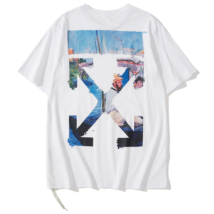 Áo Thun off-white Tay Ngắn Chất Liệu Cotton Cao Cấp Họa Tiết In Thời Trang Dành Cho Cả