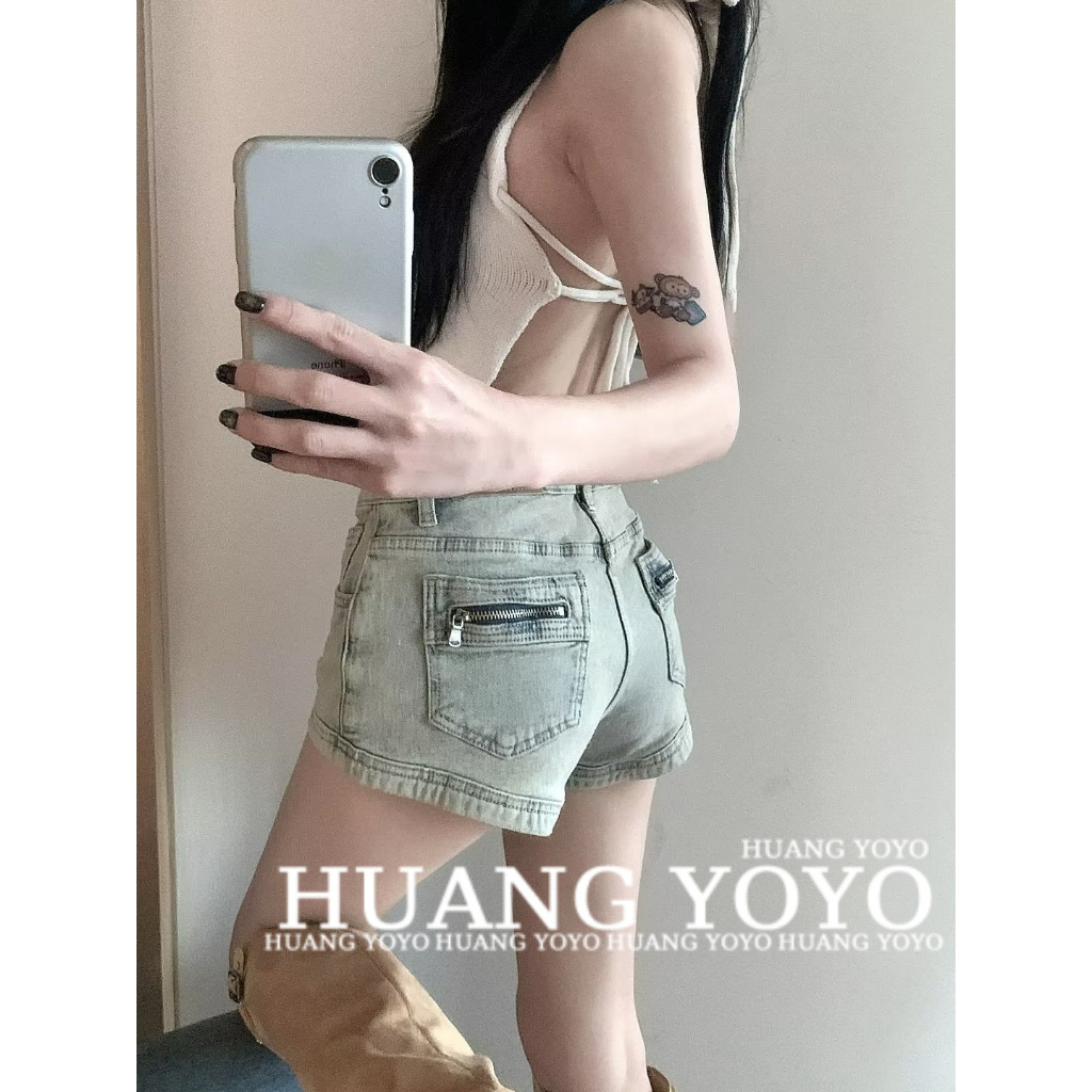 Quần Short Denim Lưng Cao Ống Rộng Màu Xanh Dương Thời Trang Mùa Hè Mới 2023 Cho Bé Gái