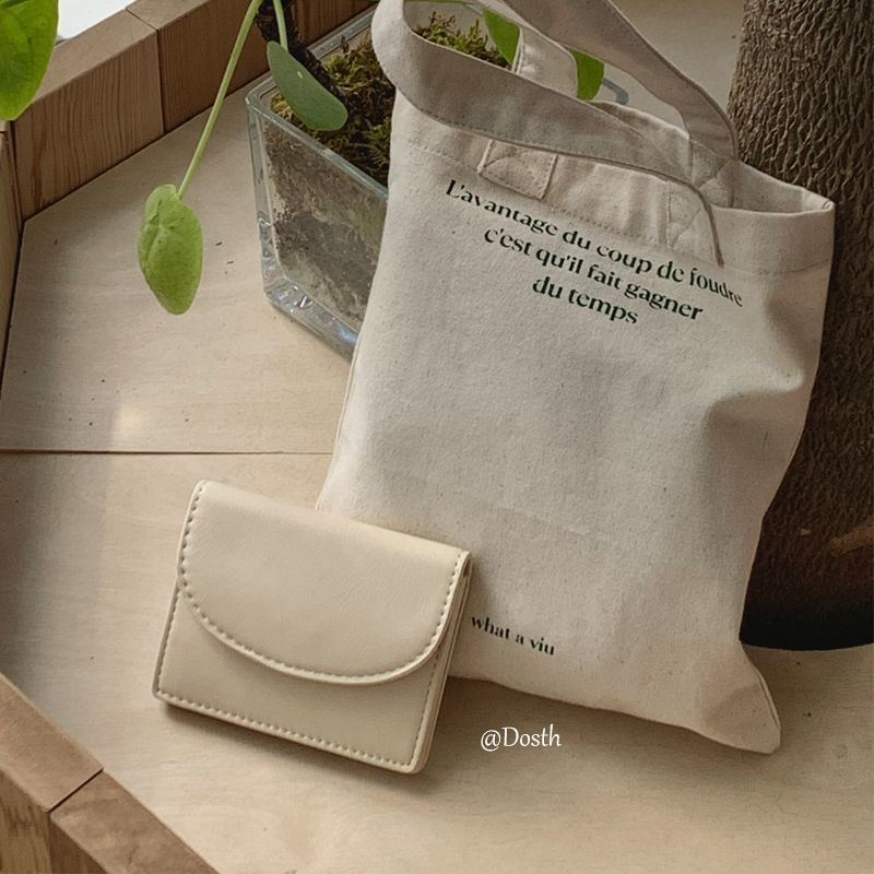 CHERLKOLRS Ví Da PU Màu Trơn Dạng Gập Thời Trang Hàn Quốc Cho Nữ