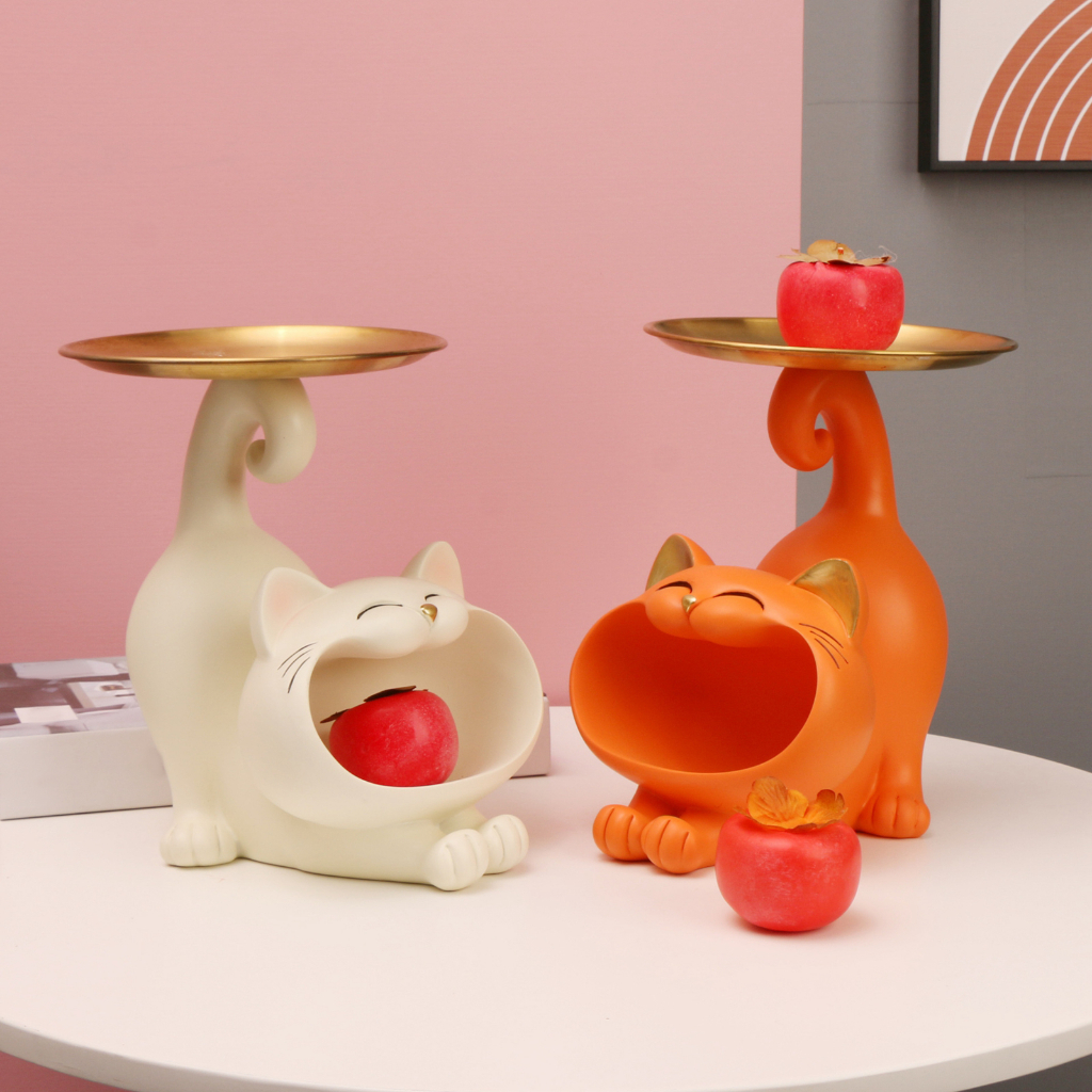 Khay đựng kẹo LOVIVER hình mèo trang trí phòng khách