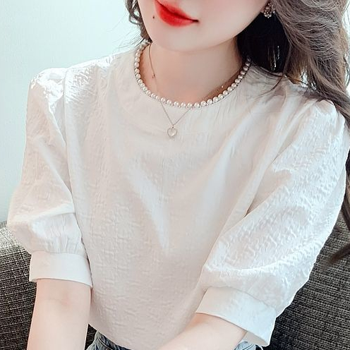 Áo Chiffon Mỏng Tay Ngắn Phồng Thời Trang Mùa Hè 2023 Phong Cách Mới Cho Nữ