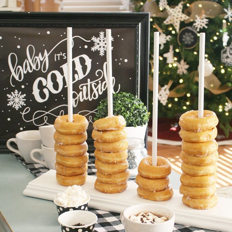 Giá Đỡ Trưng Bày Bánh Donut Tráng Miệng / Bánh Donut Bằng Gỗ Độc Đáo Trang Trí Tiệc Cưới / Sinh Nhật / Tiệc Trẻ Em