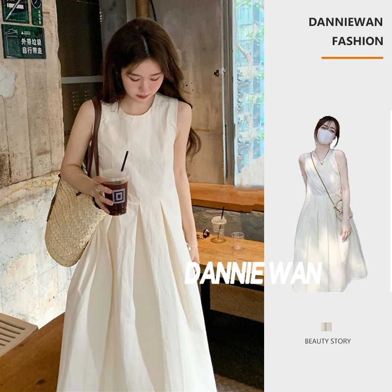 DannieWan váy nữ váy xuông dáng dài váy đi biển A22M1HG