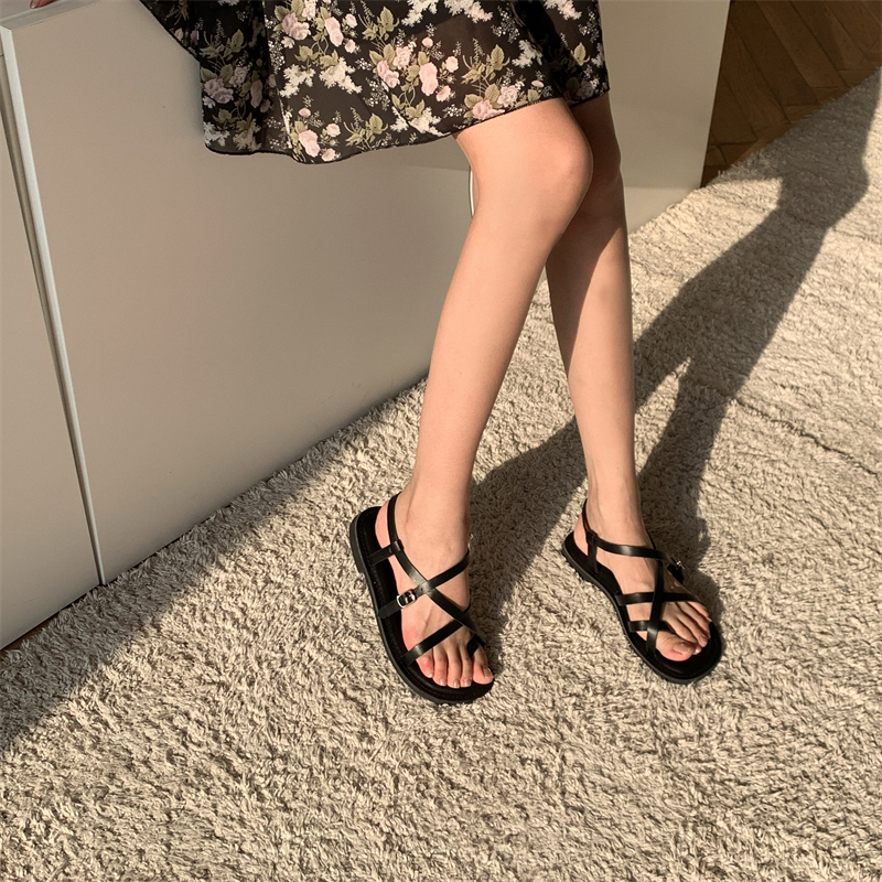 Giày Sandal Đế Dày Mềm Thoải Mái Thời Trang Mùa Hè Phong Cách Hàn Quốc Cho Nữ