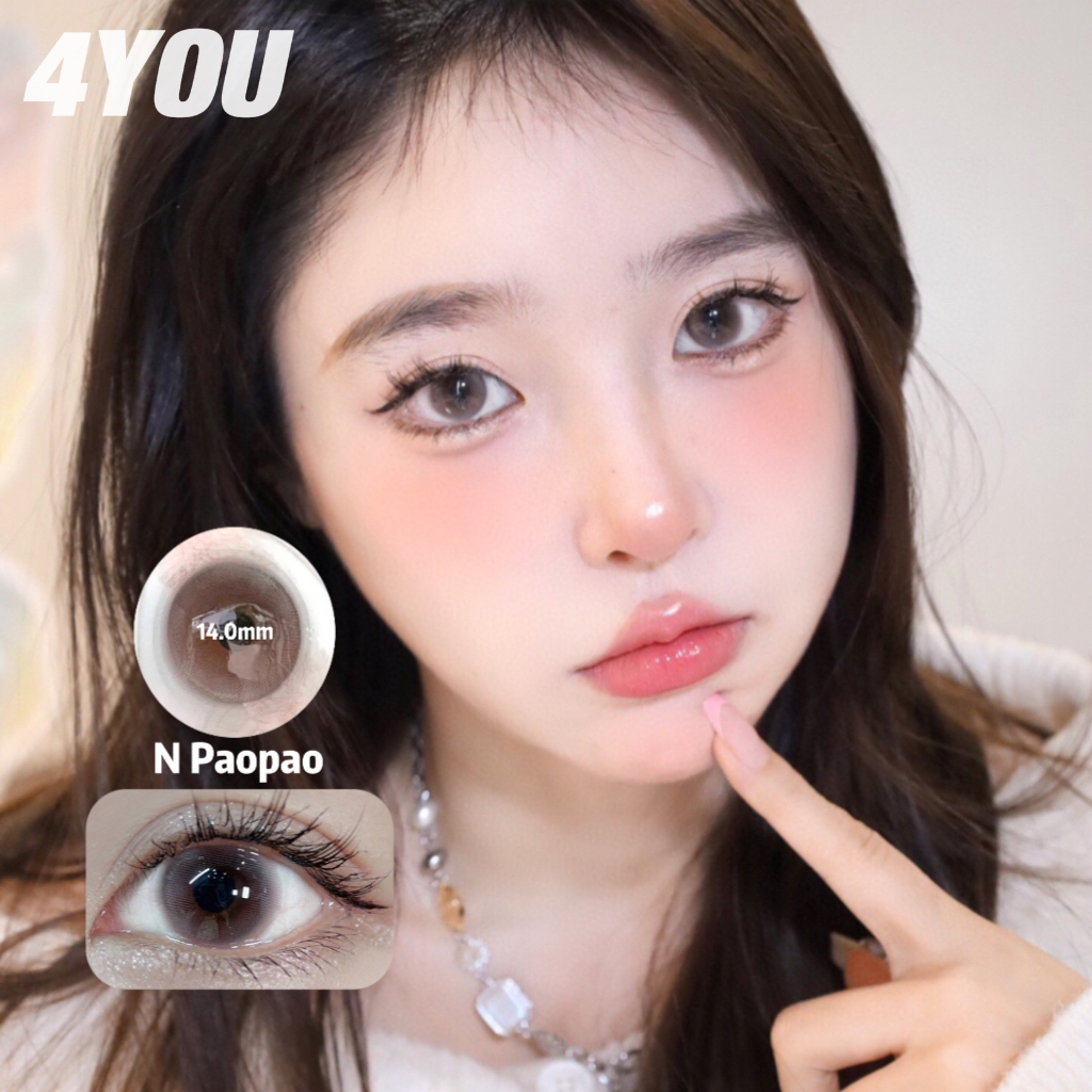 Bộ 2 Thấu Kính Mắt To 0 ~ - 8.00  4 Mắt To Màu Xám Nâu / Nâu / Xám Tự Nhiên Mềm Mại 14.00mm