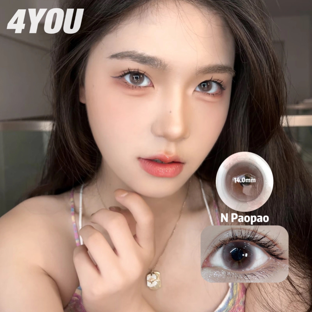 Bộ 2 Thấu Kính Mắt To 0 ~ - 8.00  4 Mắt To Màu Xám Nâu / Nâu / Xám Tự Nhiên Mềm Mại 14.00mm