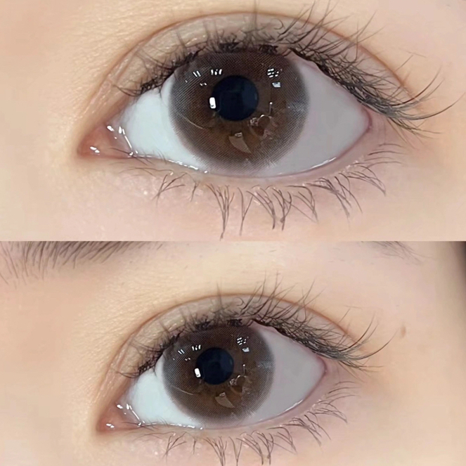 Bộ 2 Thấu Kính Mắt To 0 ~ - 8.00  4 Mắt To Màu Xám Nâu / Nâu / Xám Tự Nhiên Mềm Mại 14.00mm