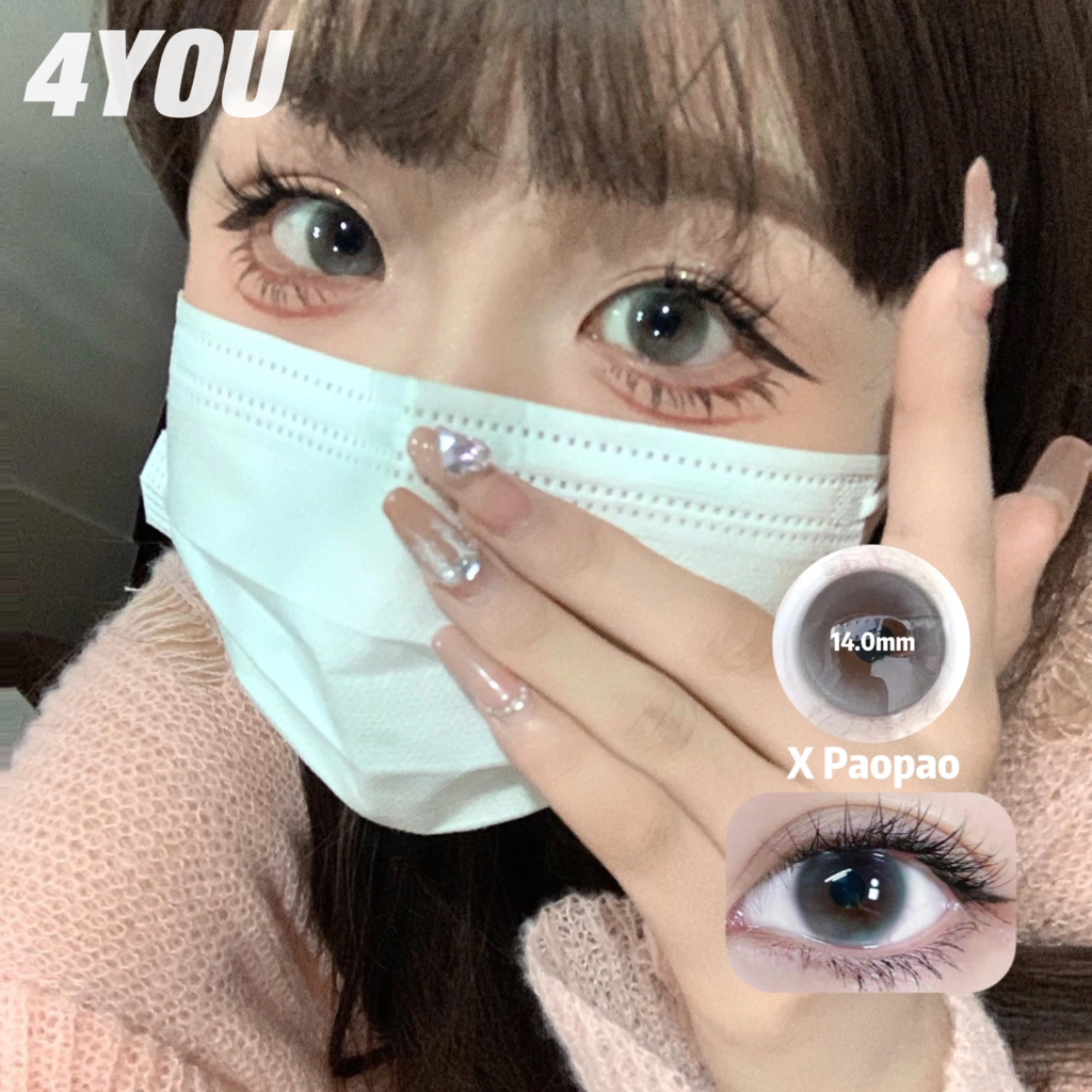 Bộ 2 Thấu Kính Mắt To 0 ~ - 8.00  4 Mắt To Màu Xám Nâu / Nâu / Xám Tự Nhiên Mềm Mại 14.00mm