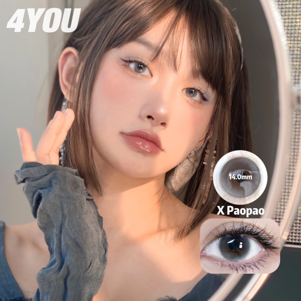 Bộ 2 Thấu Kính Mắt To 0 ~ - 8.00  4 Mắt To Màu Xám Nâu / Nâu / Xám Tự Nhiên Mềm Mại 14.00mm