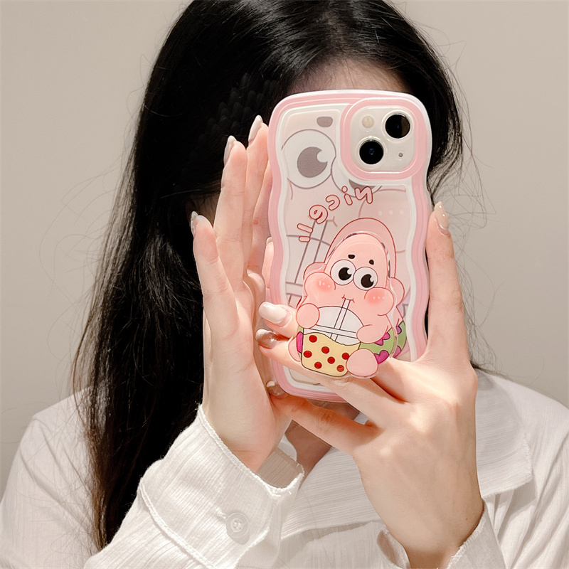 OPPO A17 A77S A76 A96 A54 4G 5G A16 A16S A74 A95 A94 A93 A55 A53 A33 2020 A52 A72 A92 A15 A15S A31 A1K A12E A3S A9 A5 A7 A5S A12 A11K A57 2022 A83 A71 2018 A59 F11 Pro F9 F7 F1S F5 Youth Cute Cartoon Milk Tea Spongebob Stand Clear Soft Phone Case BW 55