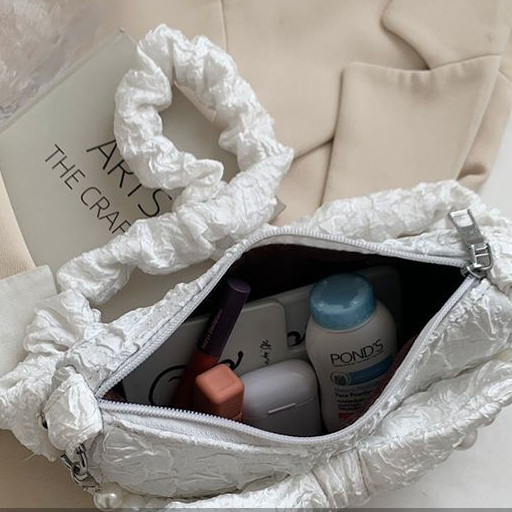 Túi Xách Đeo Một Bên Vai Đính Nơ Ngọc Trai Phong Cách Mới Cho Nữ