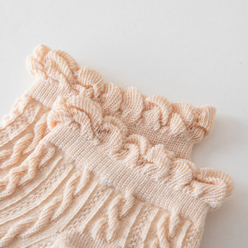 FHYL Vớ Cotton Mỏng Cổ Thấp Mềm Mại Co Giãn Bốn Chiều Màu Trắng Phối Ren Phong Cách Hàn Quốc Ngọt Ngào Đơn Giản Dành Cho Bạn Nữ