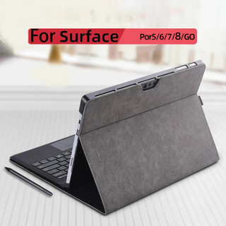 Ốp bảo vệ máy tính bảng bằng da pu sang trọng kèm giá đỡ cho microsoft surface pro 7 6 5 4 3 x tablet funda for surface go2 go3