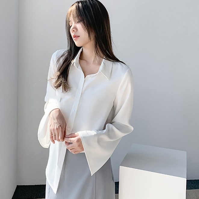 Áo Sơ Mi Vải Voan Tay Dài Dáng Rộng Thời Trang Mùa Thu Cho Nữ