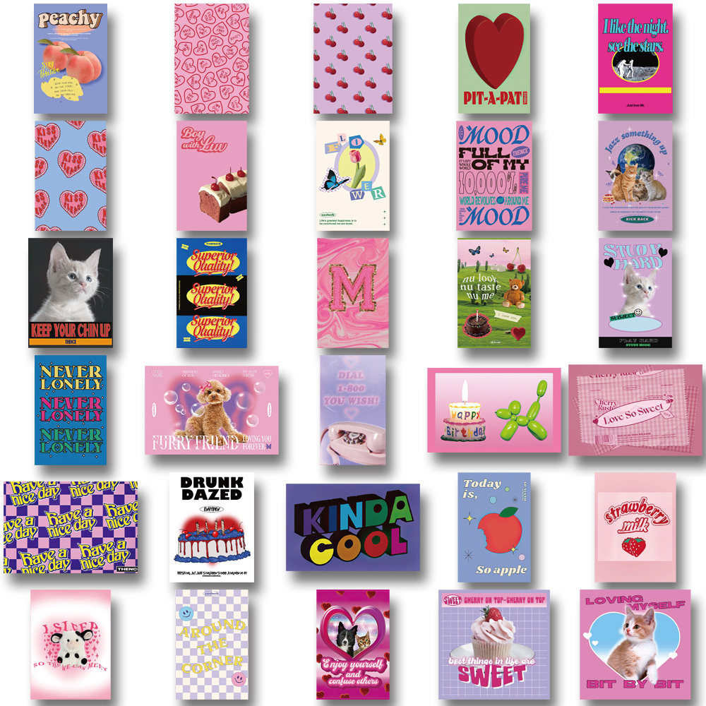 Bộ 65 Miếng Dán Trang Trí Laptop / Điện Thoại Chống Thấm Nước Kiểu Vintage Dễ Thương