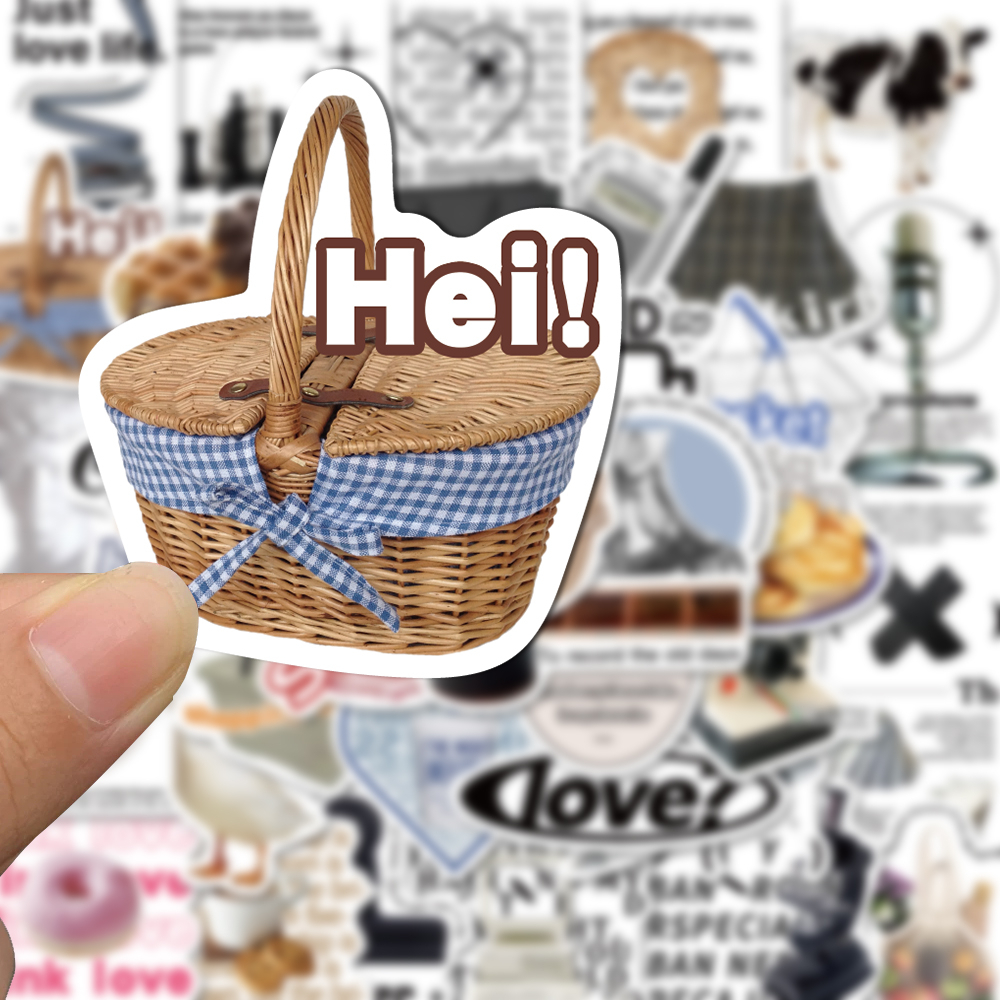 Bộ 55 Miếng Dán Họa Tiết Chống Thấm Nước Dùng Trang Trí laptop / Mũ Bảo Hiểm / Điện Thoại