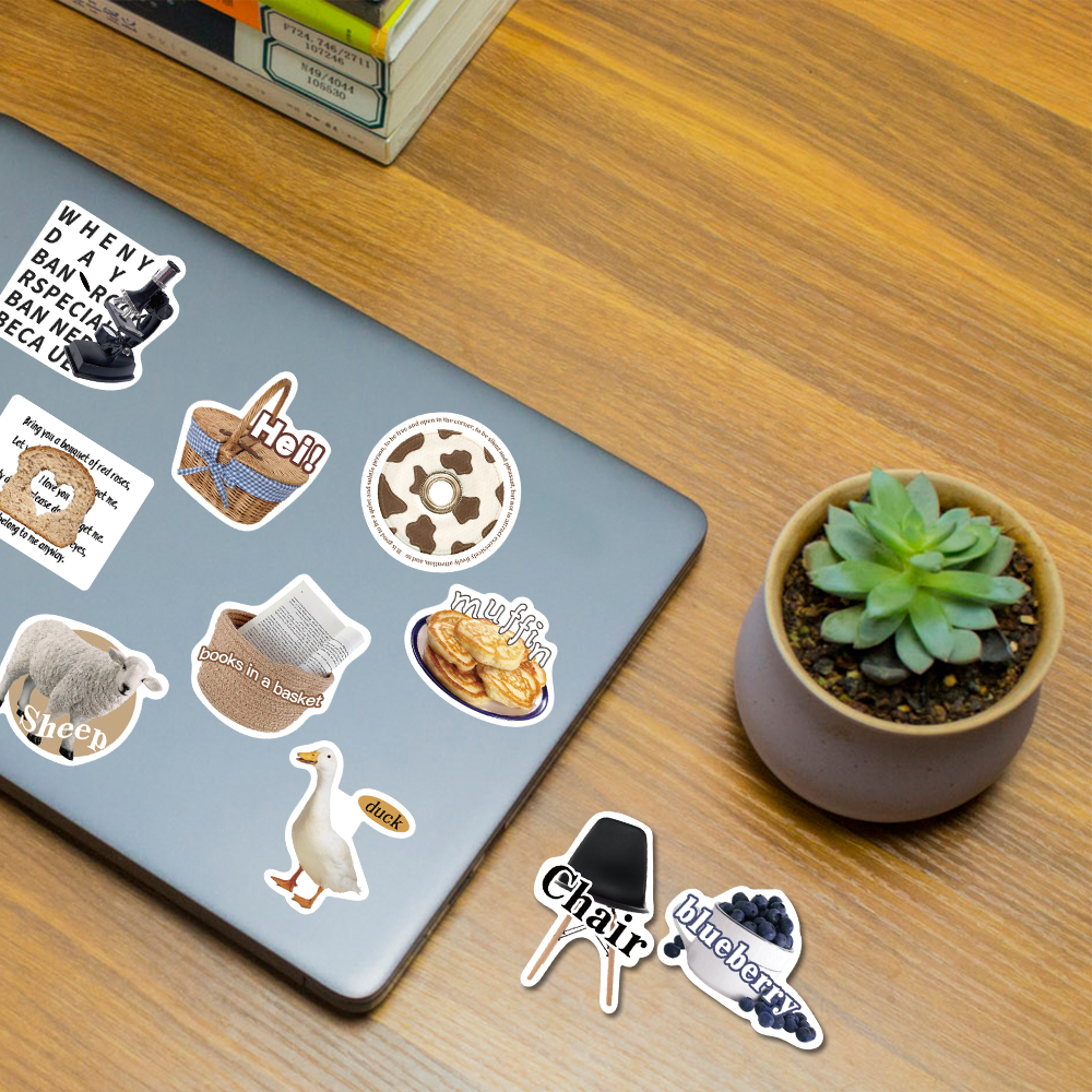 Bộ 55 Miếng Dán Họa Tiết Chống Thấm Nước Dùng Trang Trí laptop / Mũ Bảo Hiểm / Điện Thoại