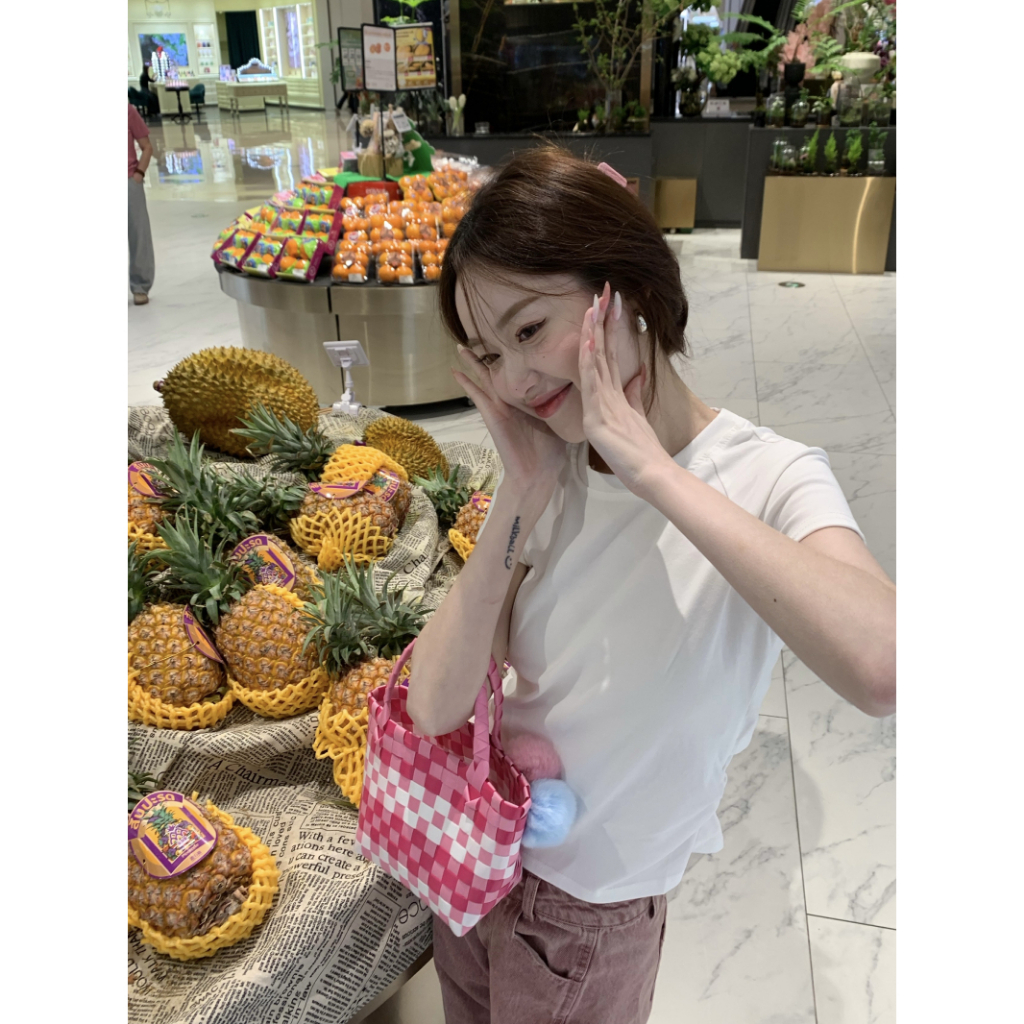 HUANG YOYO Áo Thun Tay Ngắn Cổ Tròn Dáng Ôm Khoét Lưng Thời Trang Cho Nữ