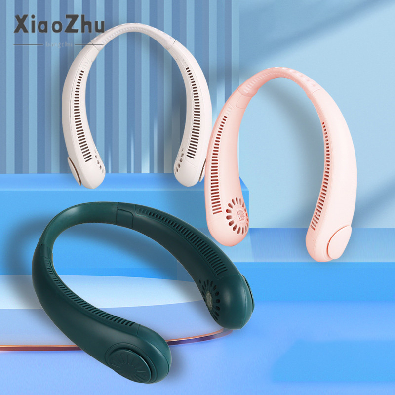 Quạt điện XIAOZHUBANGCHU sạc USB thể thao đeo cổ siêu êm không cánh tiện dụng