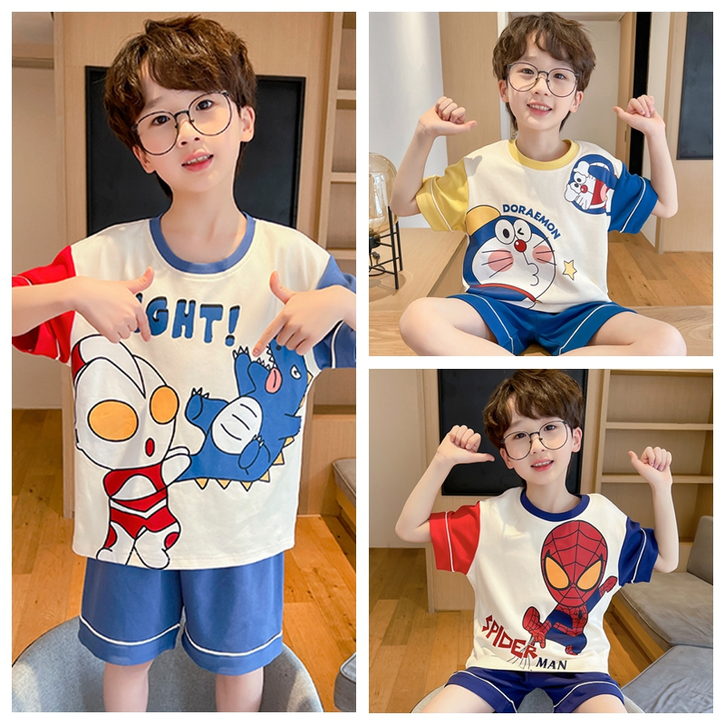 Bộ Đồ Ngủ Pijama Cotton Cổ Tròn Phong Cách Hàn Quốc Cho Bé