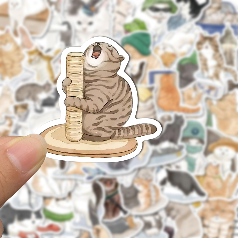 Bộ 53 Miếng Dán Chống Thấm Nước Họa Tiết Hoạt Hình Dễ Thương Dùng Trang Trí Cốc Nước / Máy Tính