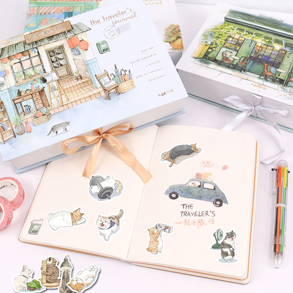 Bộ 53 Miếng Dán Chống Thấm Nước Họa Tiết Hoạt Hình Dễ Thương Dùng Trang Trí Cốc Nước / Máy Tính