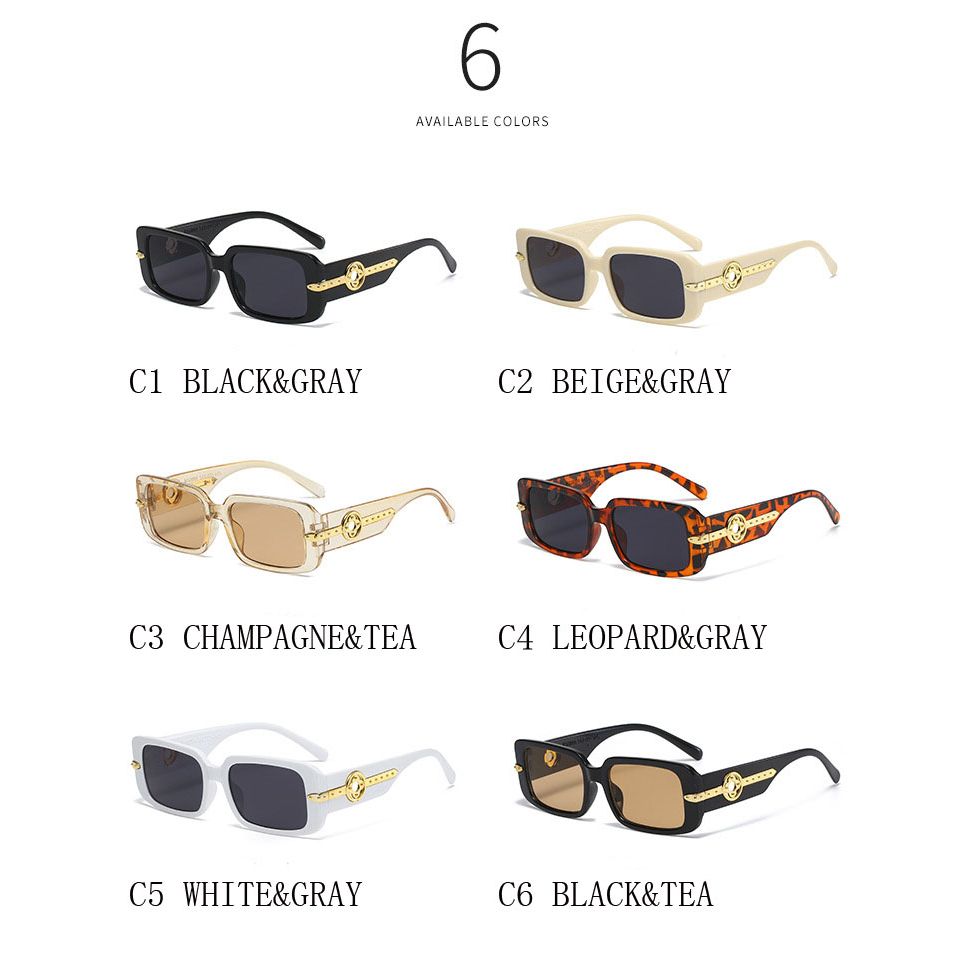 Kính Mát Hình Chữ Nhật Chống Bức Xạ Phong Cách Retro Thời Trang Cho Nữ