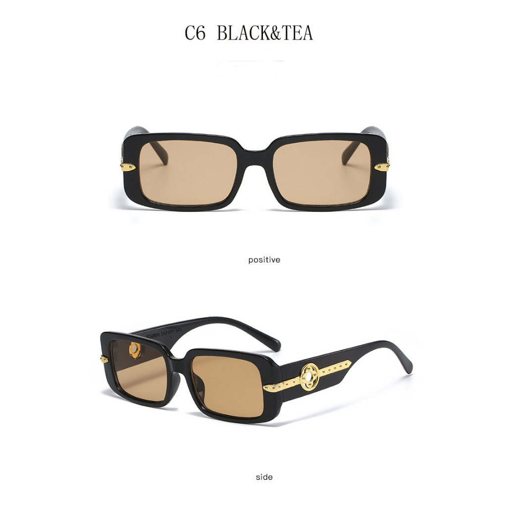 Kính Mát Hình Chữ Nhật Chống Bức Xạ Phong Cách Retro Thời Trang Cho Nữ