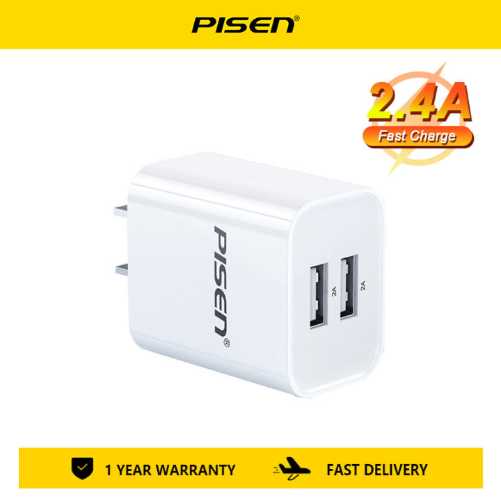 Tẩu Sạc Nhanh Pisen 5A / 2.4A 15W Cổng USB Kép