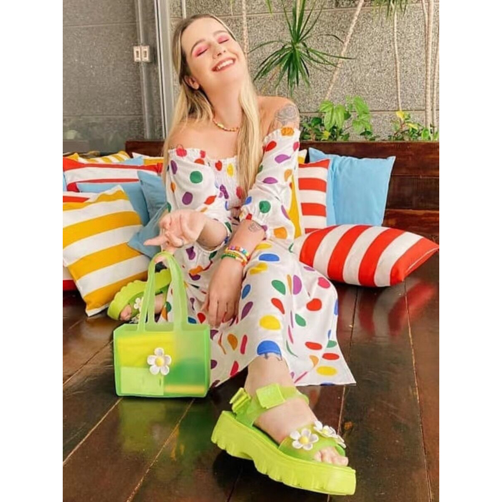 Sandal Melissa Đế Mềm Họa Tiết Gợn Sóng Phong Cách Retro Thời Trang Cho Nữ