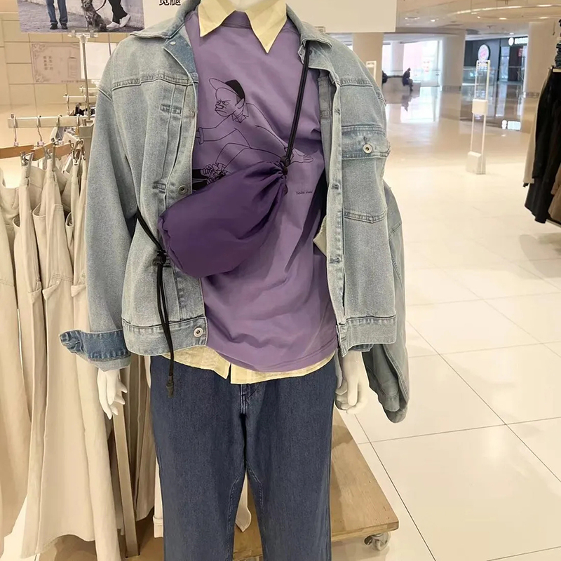 Túi Đeo Chéo Rút Dây Chất Liệu nylon Phong Cách Thể Thao Thời Trang Cho Nam Và Nữ 972