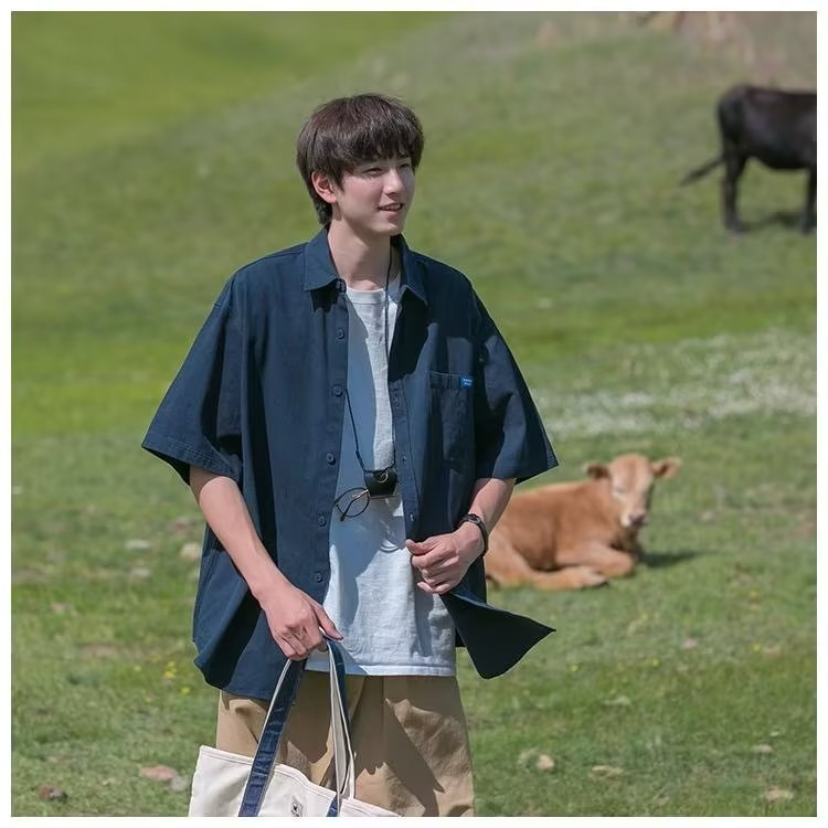 Aokang Áo Sơ Mi Tay Lửng Thời Trang Mùa Hè Giản Dị Trẻ Trung Dễ Phối Đồ Dành Cho Nam