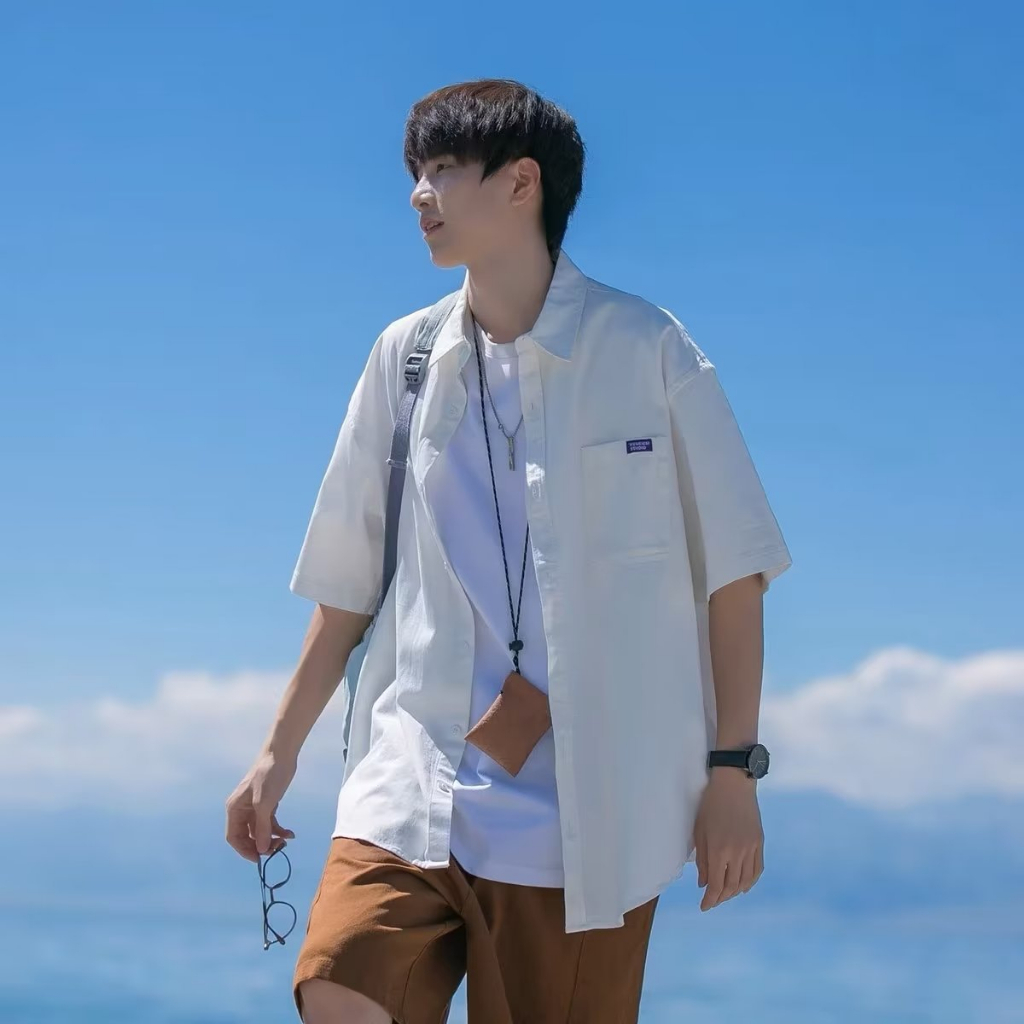 Aokang Áo Sơ Mi Tay Lửng Thời Trang Mùa Hè Giản Dị Trẻ Trung Dễ Phối Đồ Dành Cho Nam