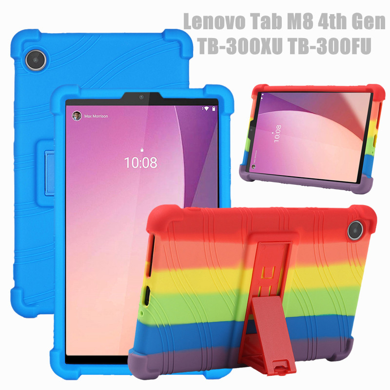 Ốp Máy Tính Bảng 4 Cạnh Bằng Silicon Mềm Chống Sốc Có Thể Điều Chỉnh Cho Lenovo Tab M8 4th Gen TB-300XU TB-300FU 8.0 "Đứng