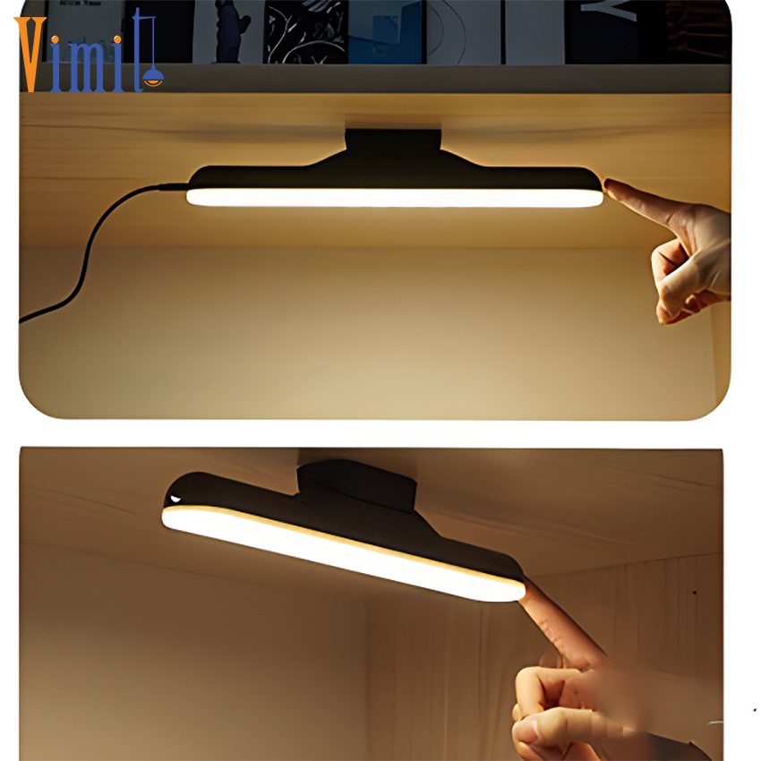 【Miễn phí vận chuyển】Vimite Đèn Led dài dán tường tích điện 1800mAh sạc USB gắn nam châm để bàn học bàn làm việc 3 chế độ sáng cảm ứng điểm chạm