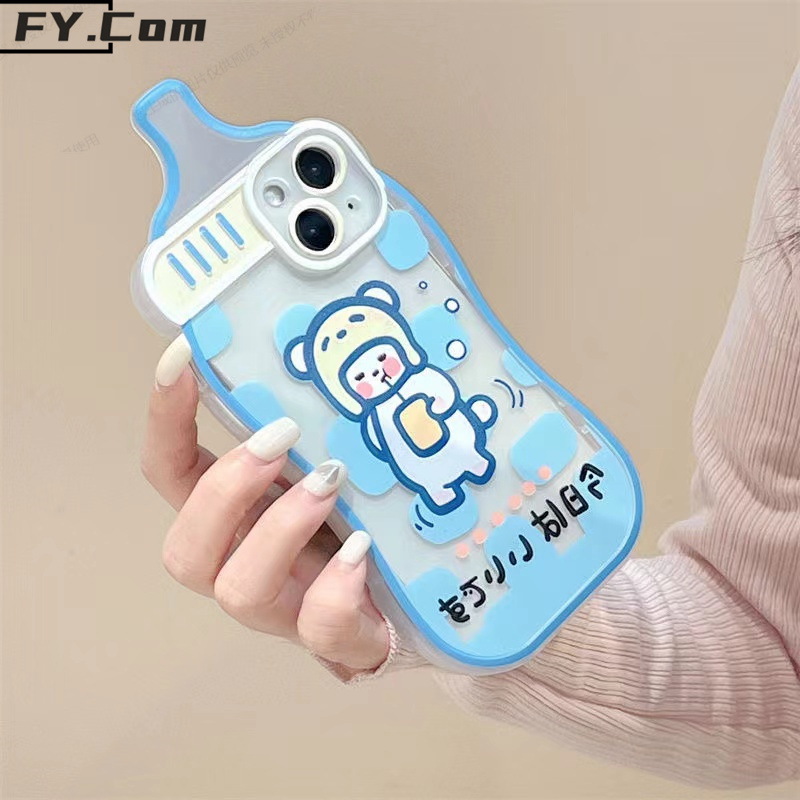 Ốp Điện Thoại Silicone Mềm Hình Bình Sữa 3D Cho iPhone 14 14 Pro 13 12 Pro Max 11 X XR XS Max 7 + 8 +