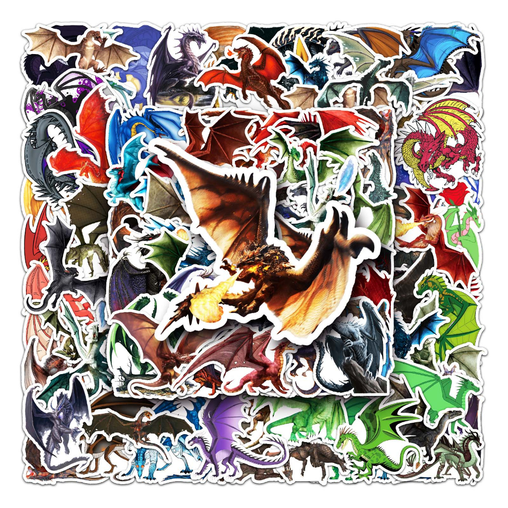 Set 100 Miếng Dán Trang Trí Xe Hơi Hình Rồng Vui Nhộn Chống Thấm Nước