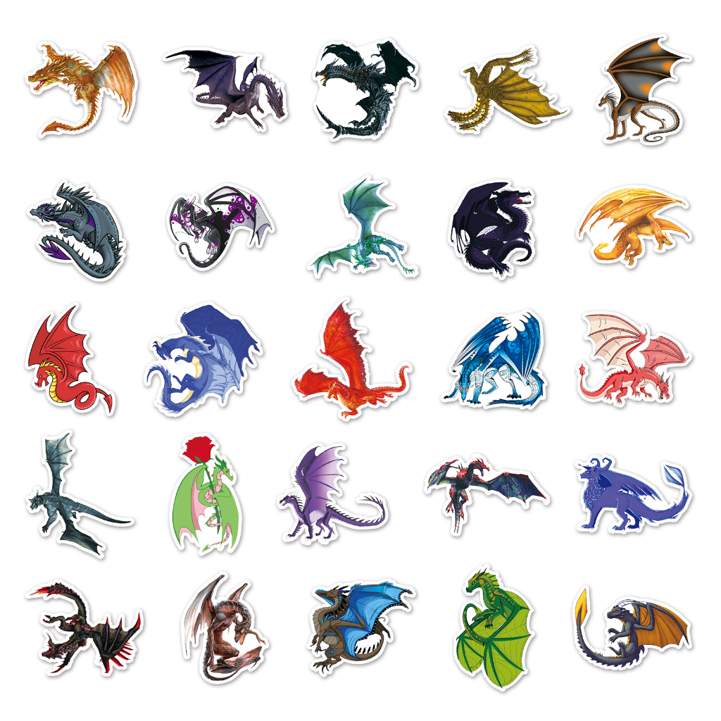 Set 100 Miếng Dán Trang Trí Xe Hơi Hình Rồng Vui Nhộn Chống Thấm Nước