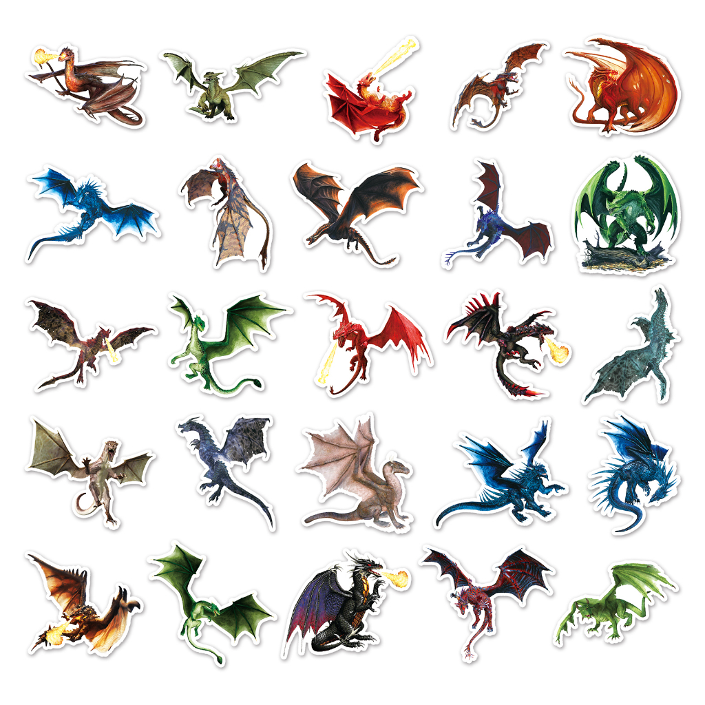 Set 100 Miếng Dán Trang Trí Xe Hơi Hình Rồng Vui Nhộn Chống Thấm Nước