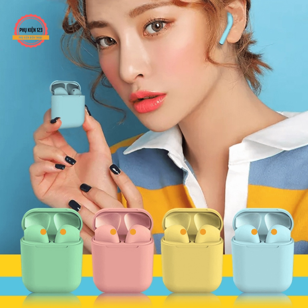 Tai Nghe bluetooth Không Dây i12 TWS Có Nút Cảm Ứng Âm Thanh HIFI Kèm mic Nói