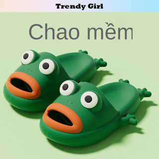 Dép nữ đi trong nhà chống trượt ngộ nghĩnh ếch mắt to mùa hè hzfws0588