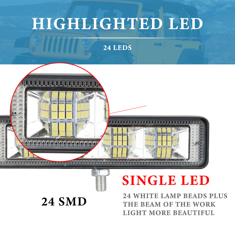 Bộ Đèn LED 72W 24 Bóng SUV ATV 12-60V Chuyên Dụng Cho Xe Hơi / Tàu Thuyền