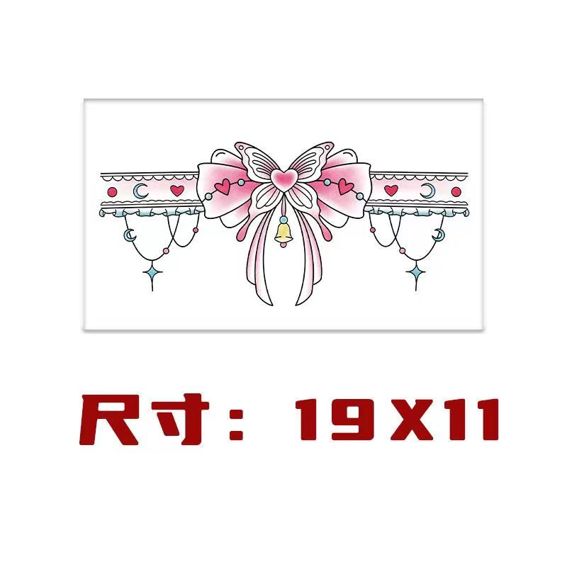 Hình Xăm Dán Tạm Thời Chống Nước Lâu Trôi Thắt Nơ Ren Phong Cách Nhật Bản Màu