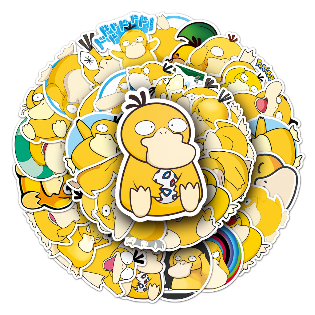Bộ 50 Miếng Dán Trang Trí Xe Hơi Hình Pokemon Vui Nhộn Chống Thấm Nước DIY