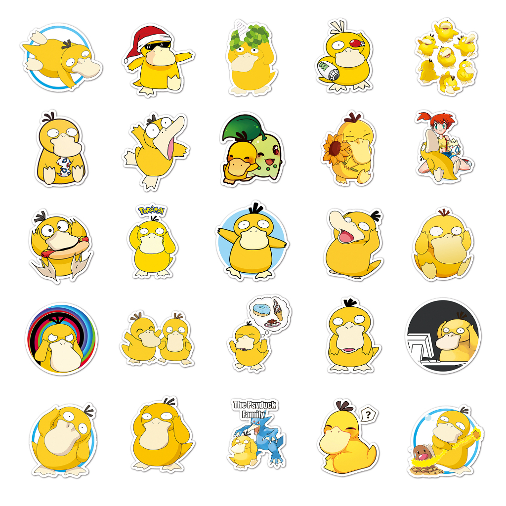 Bộ 50 Miếng Dán Trang Trí Xe Hơi Hình Pokemon Vui Nhộn Chống Thấm Nước DIY