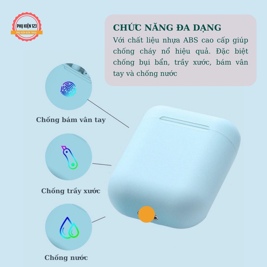 Tai Nghe bluetooth Không Dây i12 TWS Có Nút Cảm Ứng Âm Thanh HIFI Kèm mic Nói