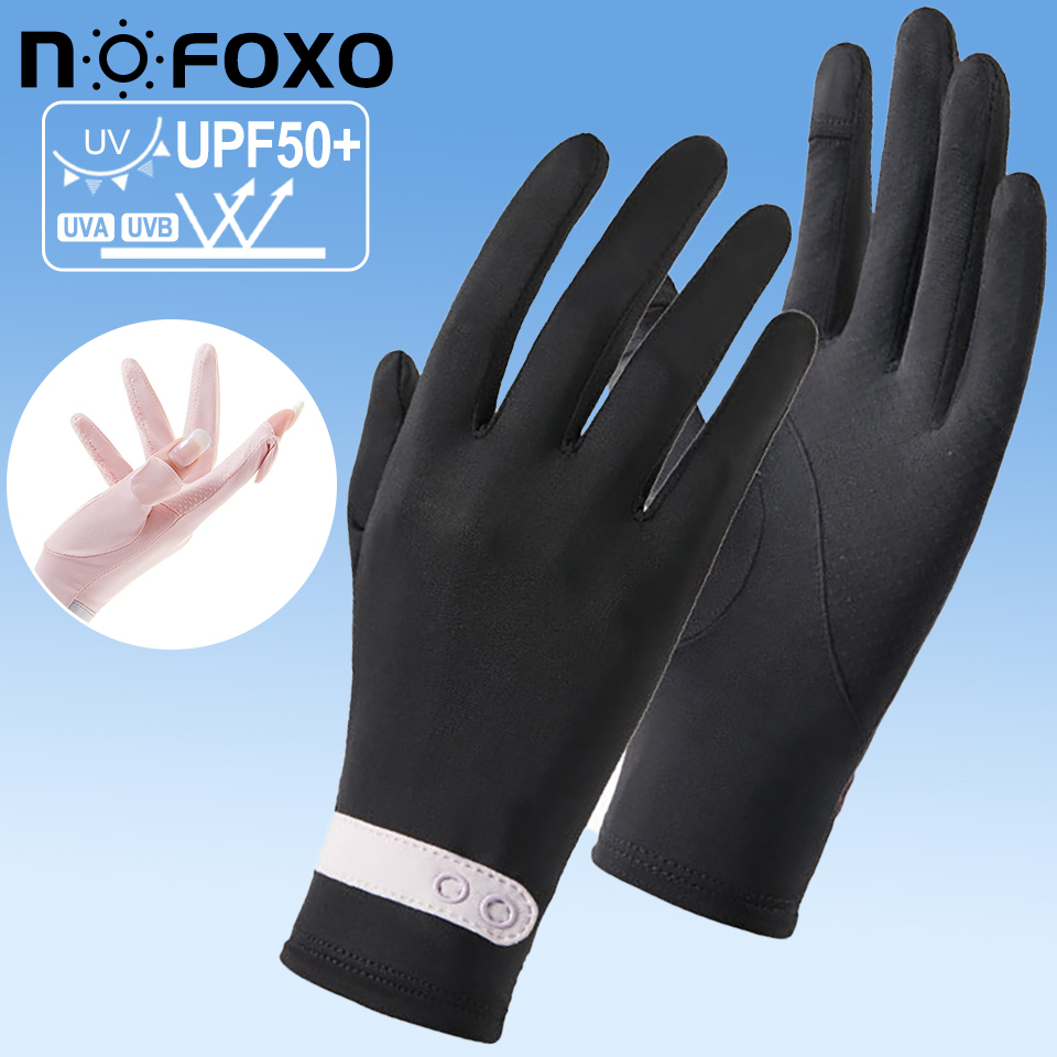 NOFOXO UPF50+ Găng Tay Băng Mùa Hè Bảo Vệ UV Ống Tay Chống Nắng Thể Thao Ngoài Trời Găng Tay Chống Nắng Silicone Chống Trượt