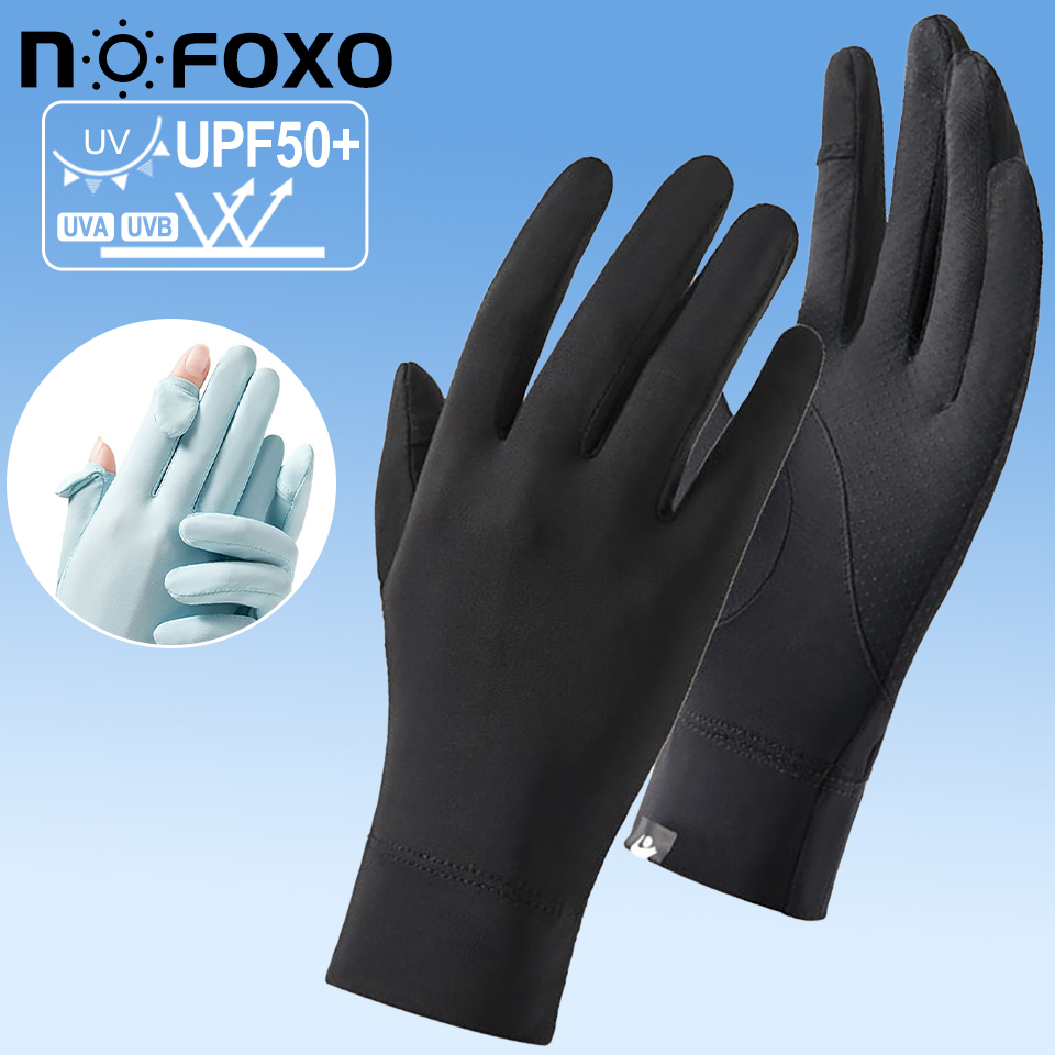 Bao tay chống nắng NOFOXO UPF50+ UV silicon chống trơn thun lạnh thoáng khí chống nắng cho nam nữ