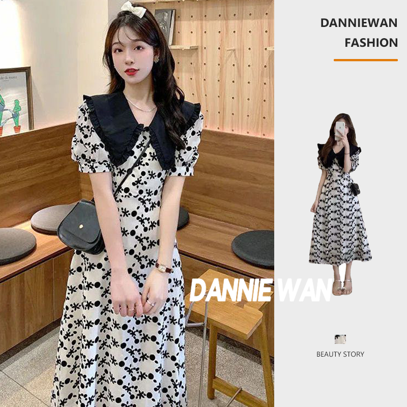 DannieWan Đầm yếm váy đầm hoa nhí váy xinh váy thiết kế A22M18Z